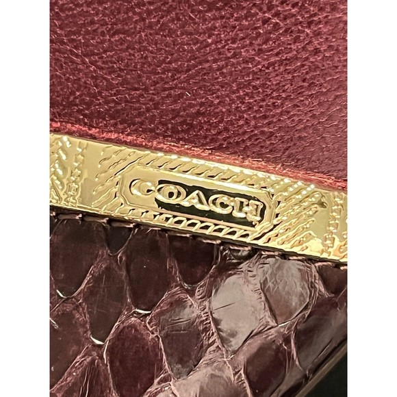 Coach Nacie Snakeskin Toecap Gold Logo Across Foot Top 4” Heel Shoes Sz 5B -IOB - Picture 14 of 16